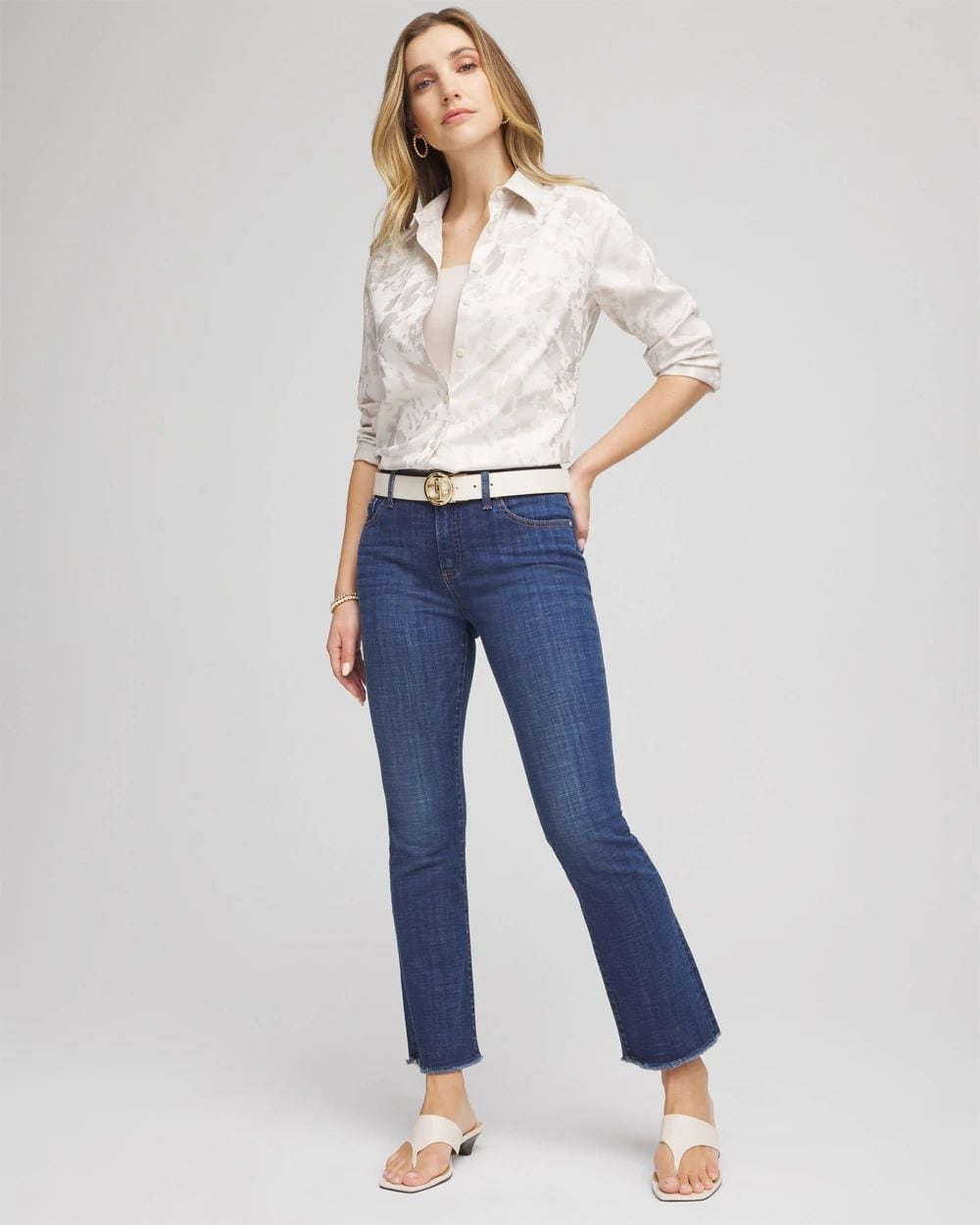 Petite Girlfriend Fray Hem Kick Flares | Chico's